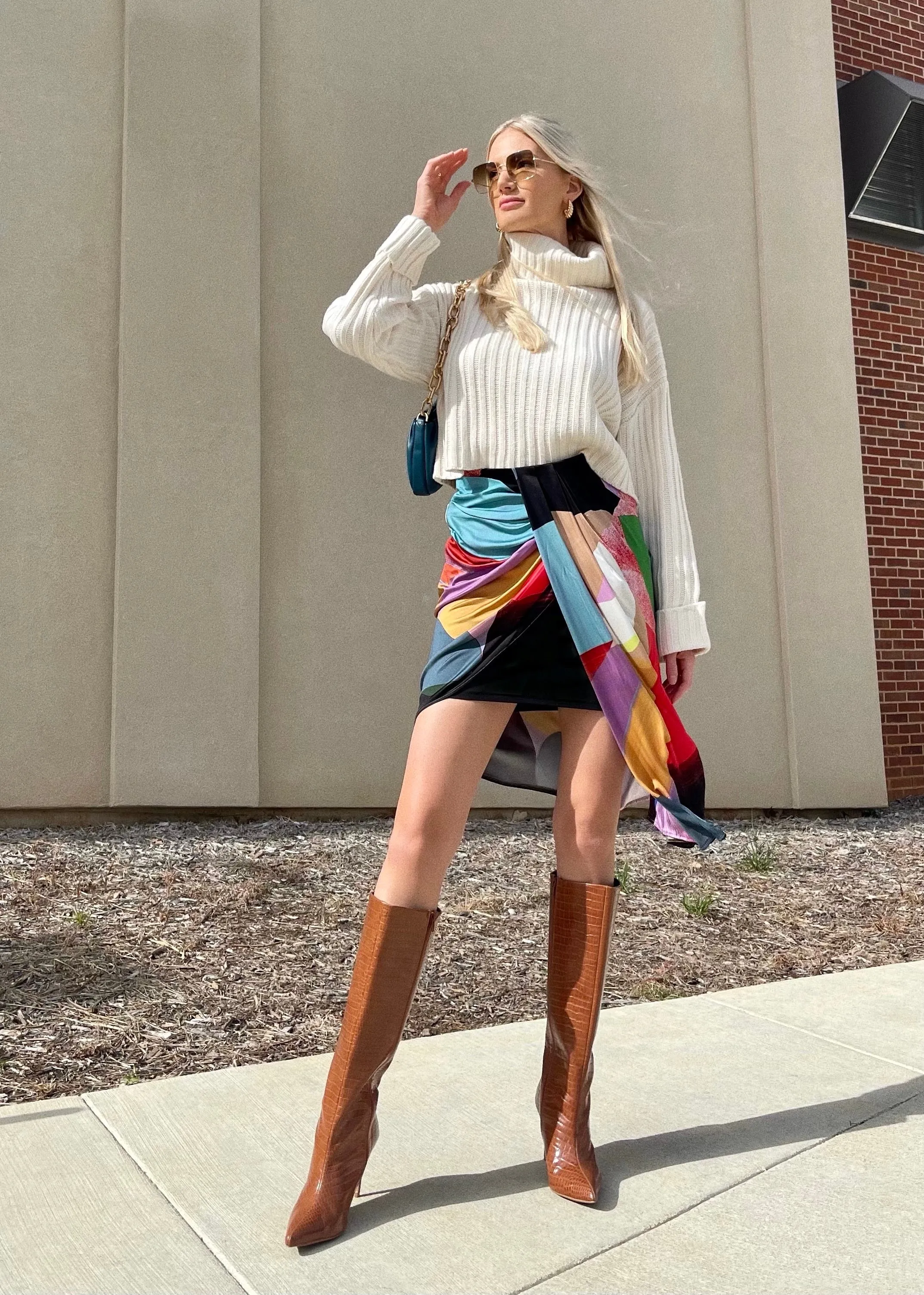 BODY-SCULPTING DRAPED JERSEY SKIRT