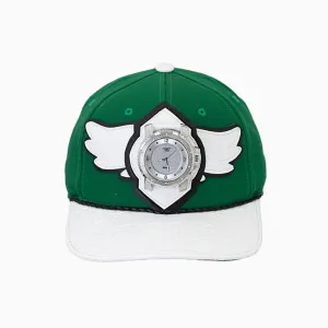 Breyer's Buck 50 Woolmark Edition Green White Combo Watch Hat with Leather Visor