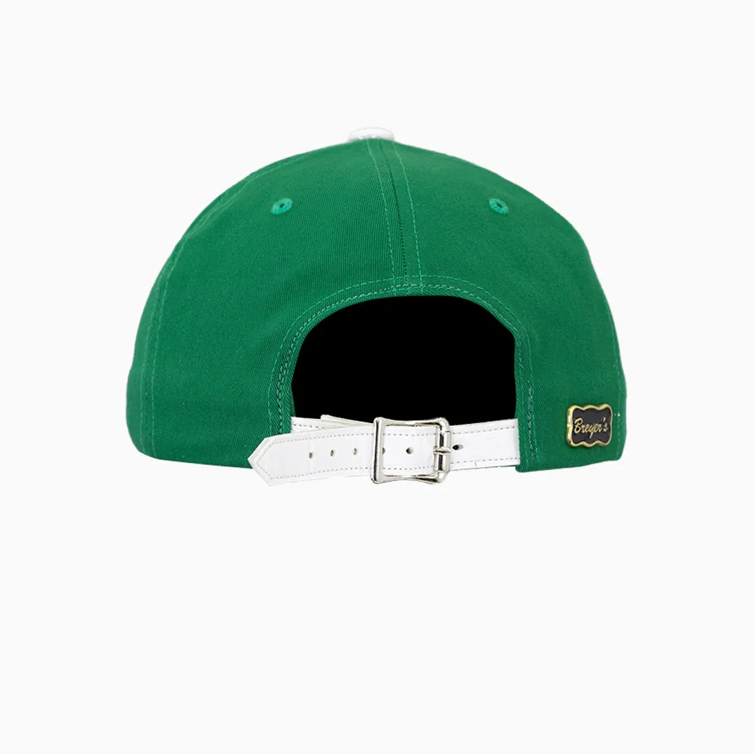 Breyer's Buck 50 Woolmark Edition Green White Combo Watch Hat with Leather Visor