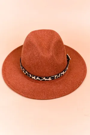 Brick Fedora With Band - HAT1307BR