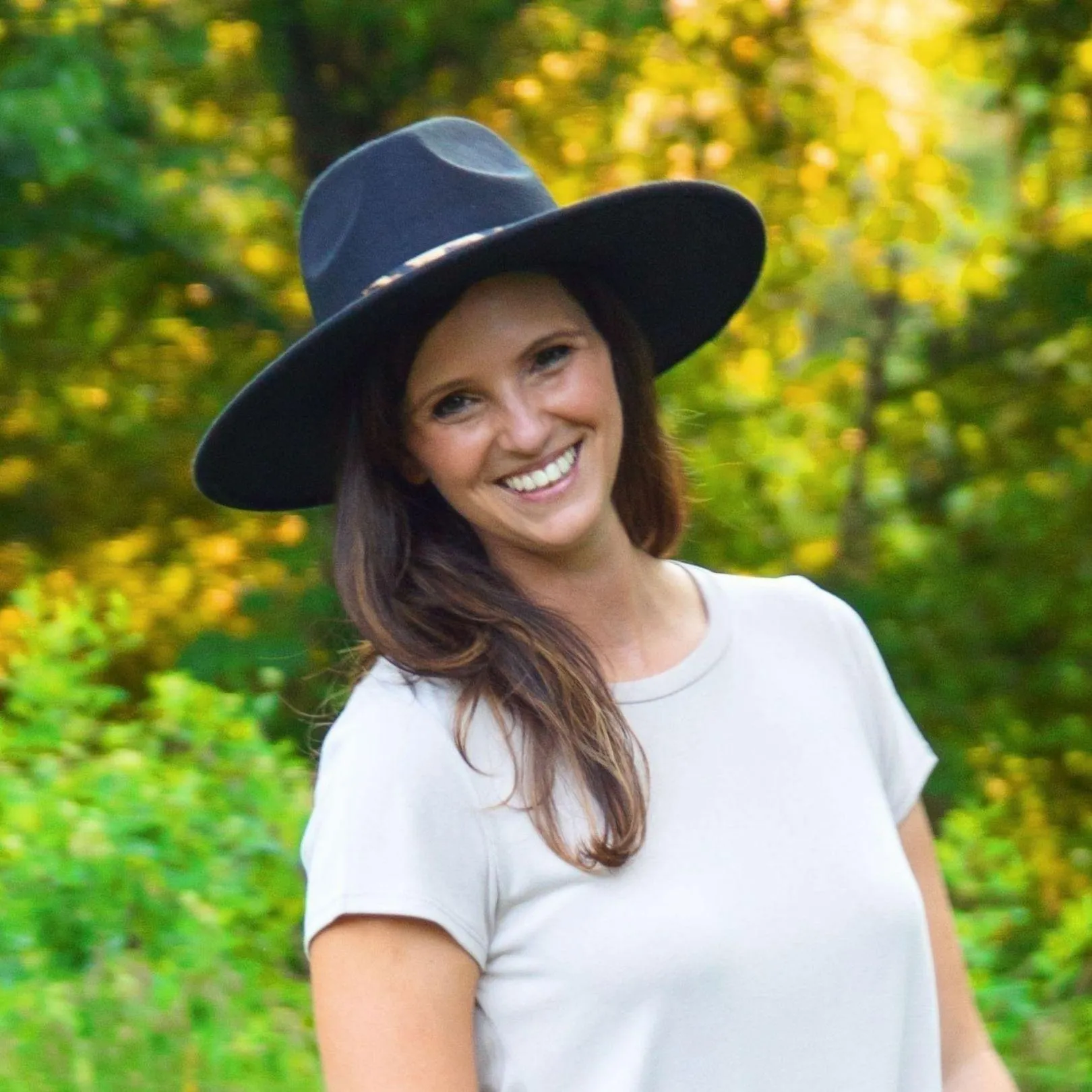 Brown Wide Stiff Brim Fedora Paloma Felt Hat with Leopard Strap Detail