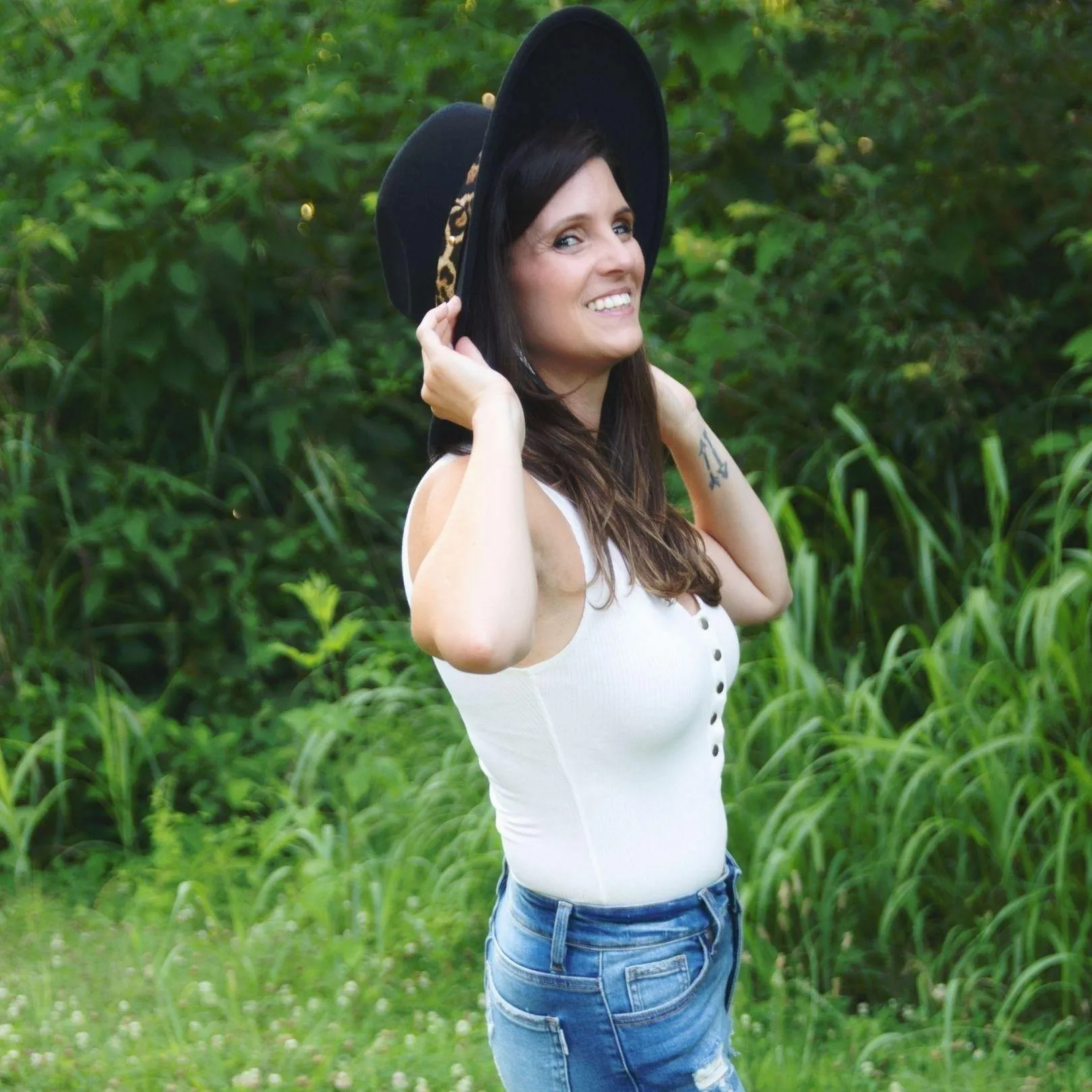 Brown Wide Stiff Brim Fedora Paloma Felt Hat with Leopard Strap Detail