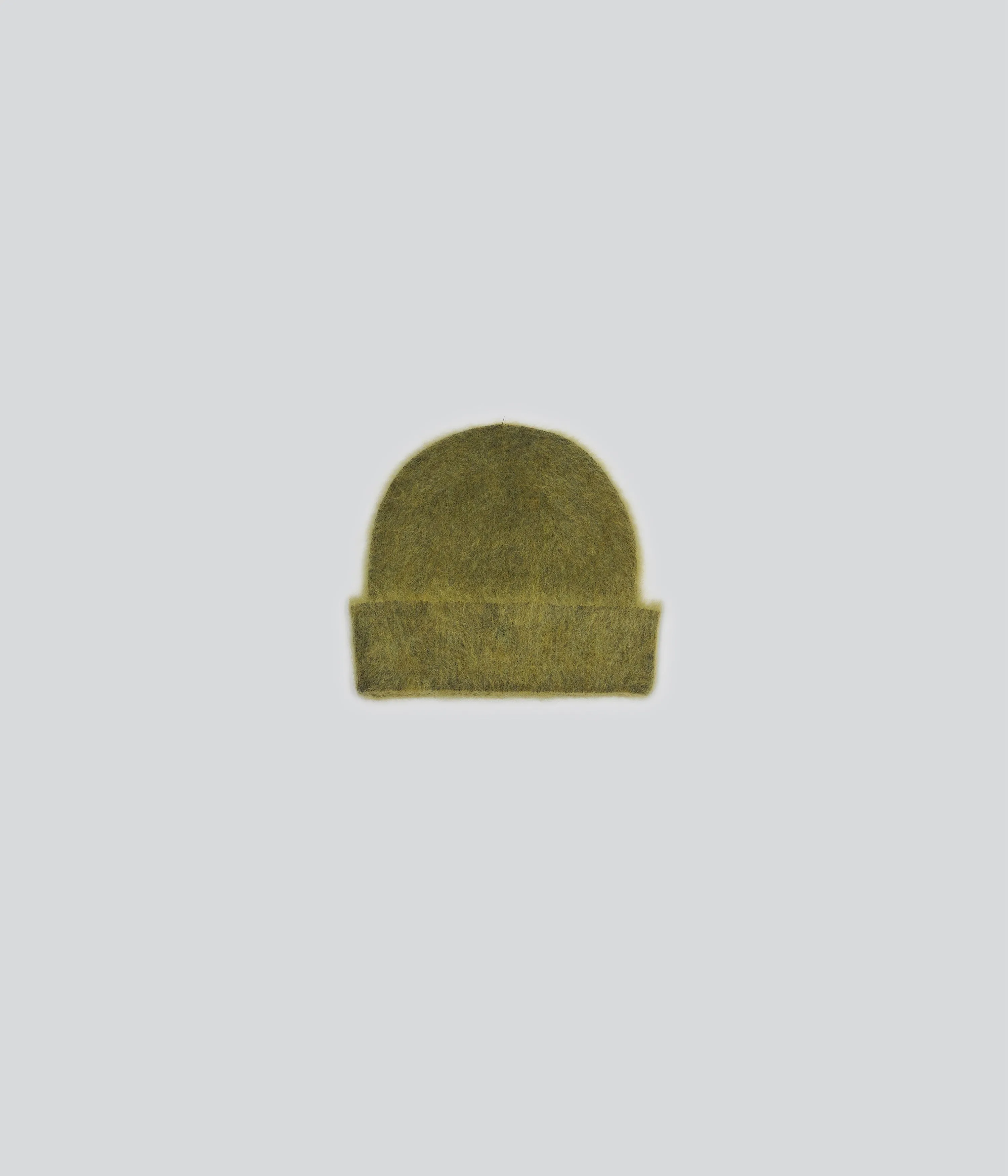 Brushed Mohair Beanie in Matcha