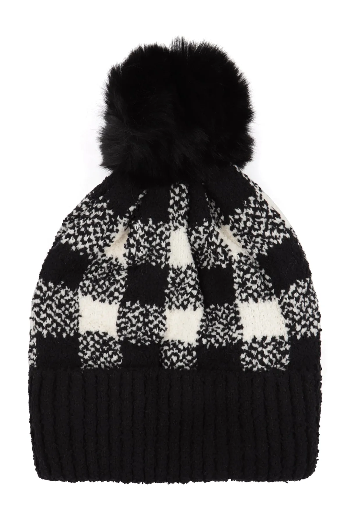BUFFALO PLAID DOUBLE BEANIE