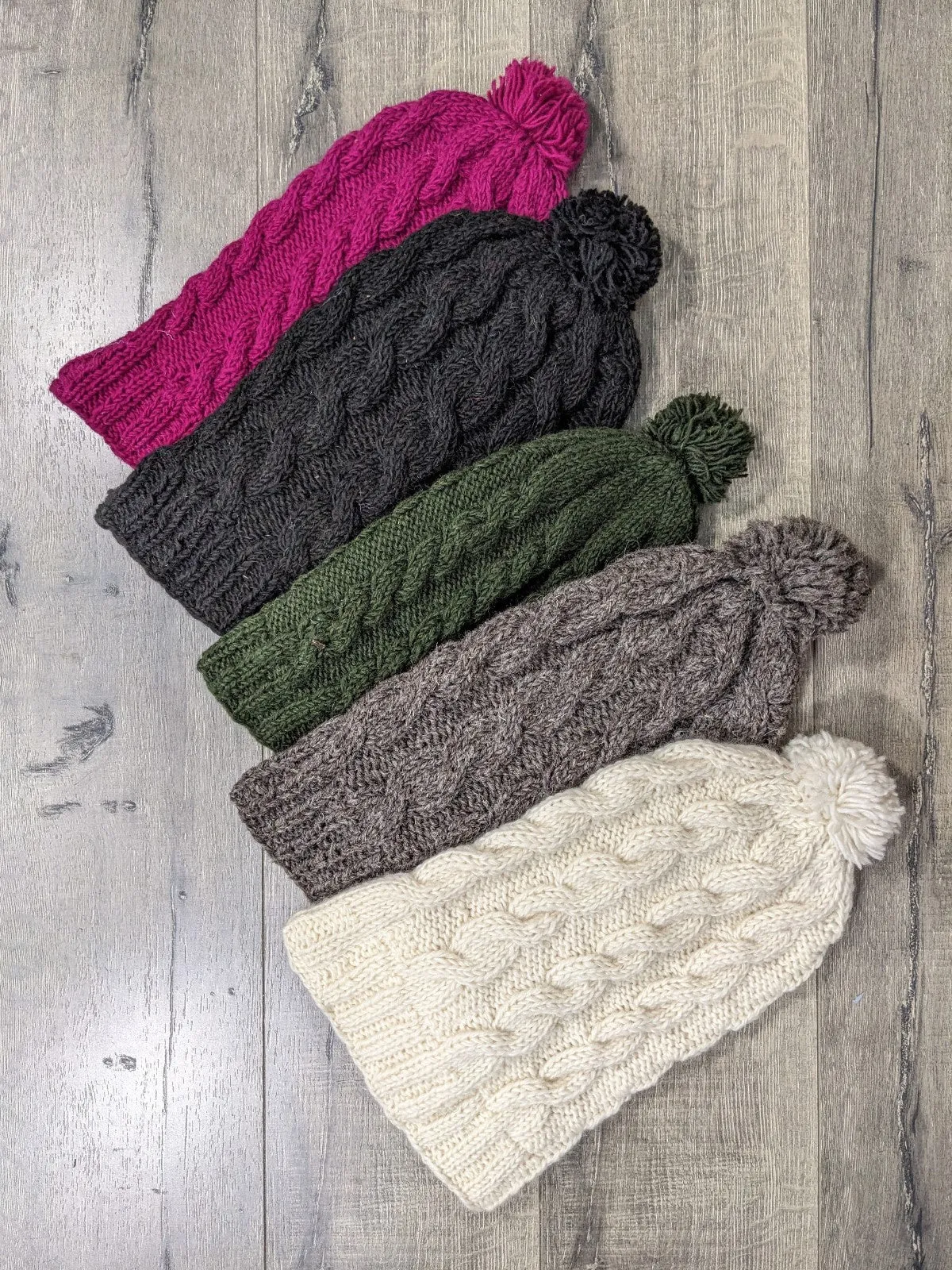 Cable Knit Long Wool Hat