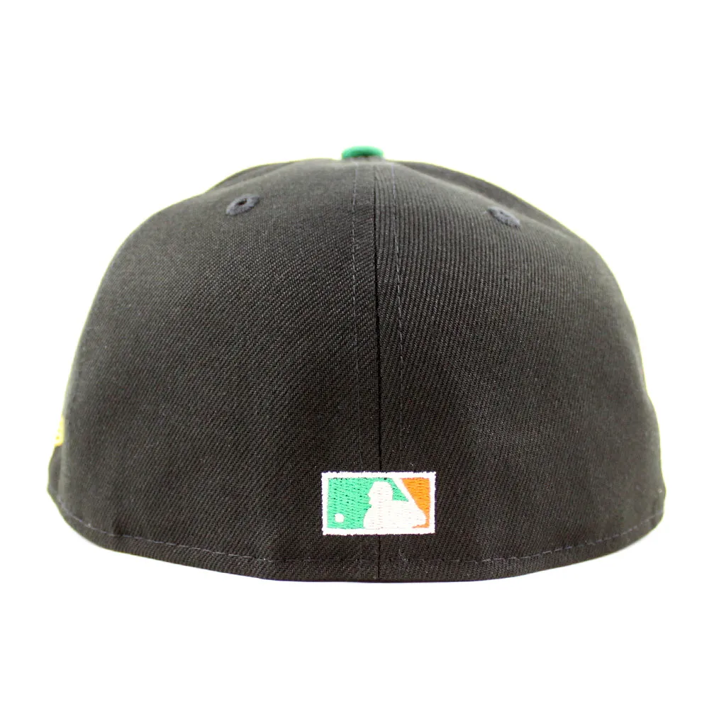 California Angels 25th Anniversary New Era 59Fifty Fitted Hat (Black Kelly Orange UNDER BRIM)