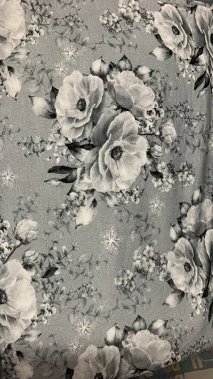 Carbon Floral - Bamboo French Terry