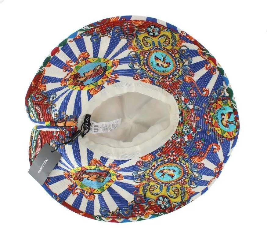 Carretto Print Wide Brim Bucket Hat