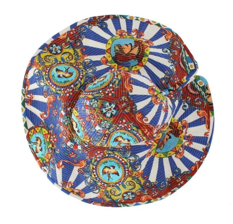Carretto Print Wide Brim Bucket Hat