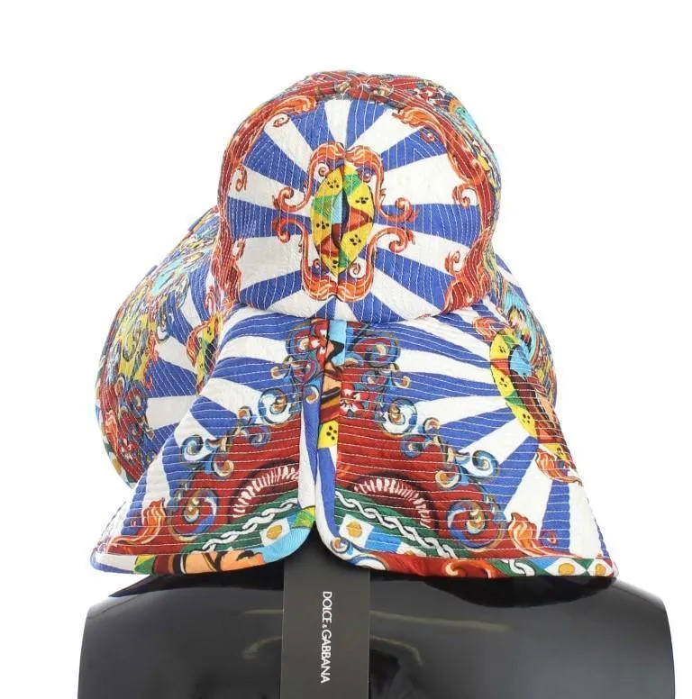 Carretto Print Wide Brim Bucket Hat