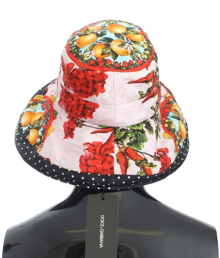 Carretto Print Wide Brim Bucket Hat