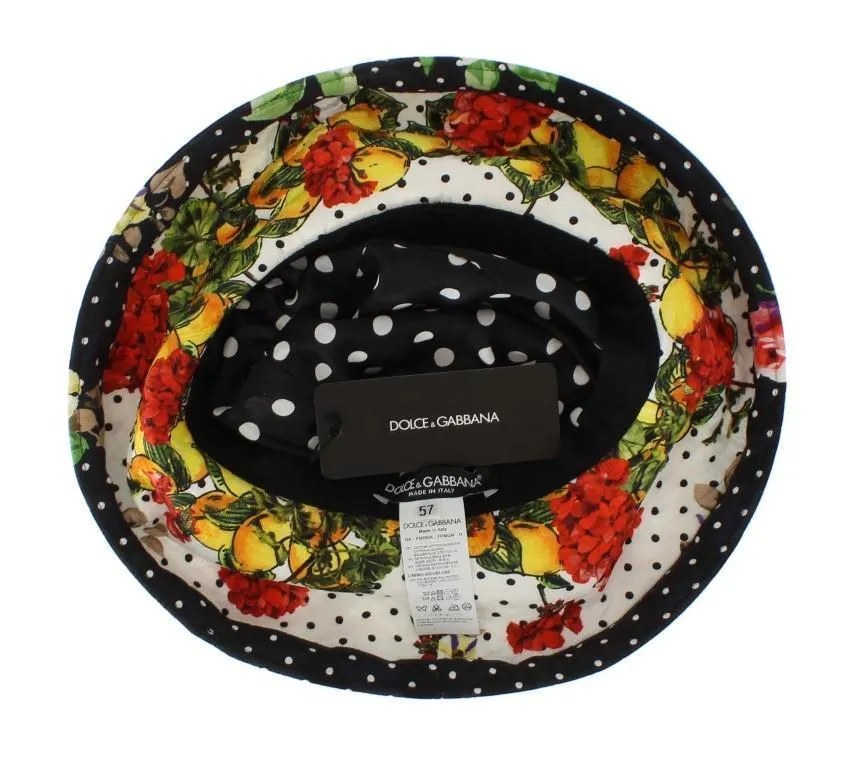 Carretto Print Wide Brim Bucket Hat
