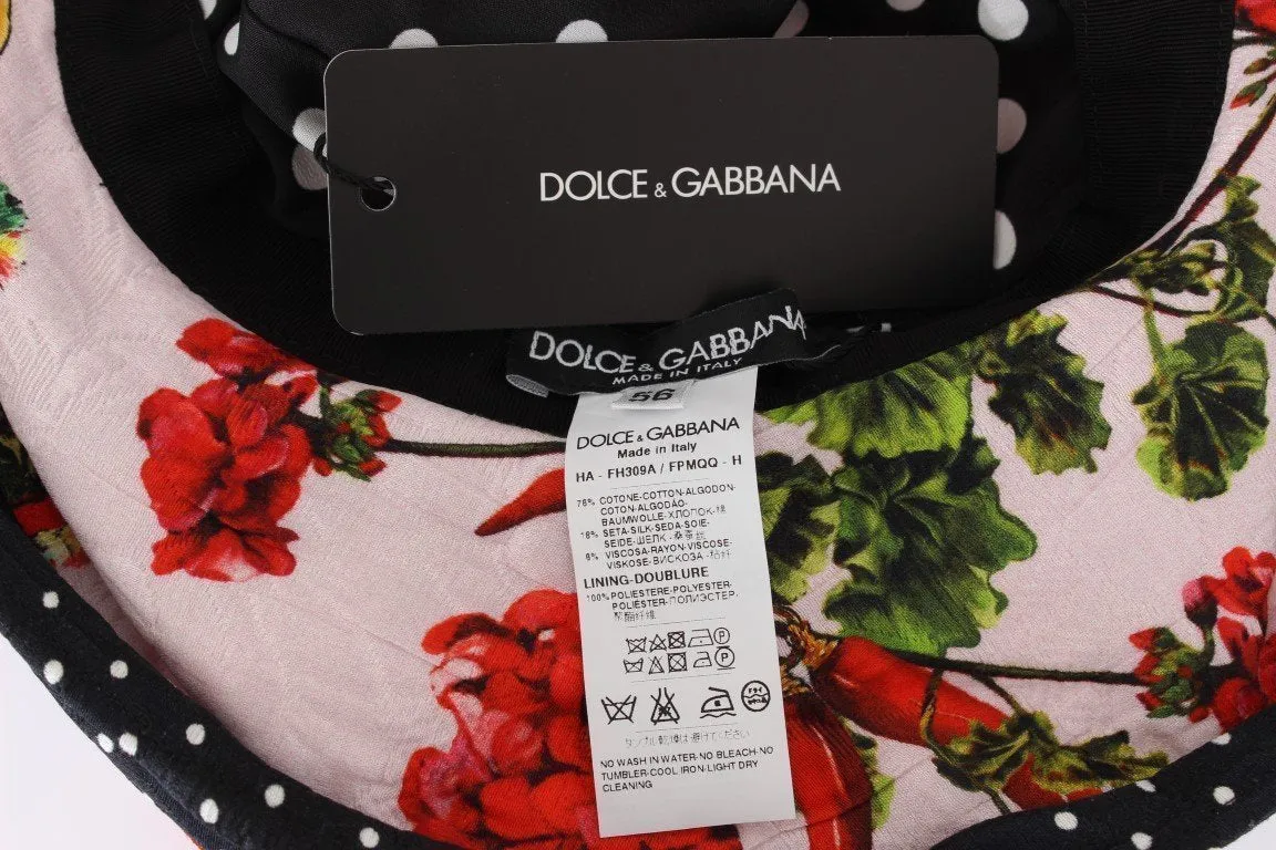 Carretto Print Wide Brim Bucket Hat