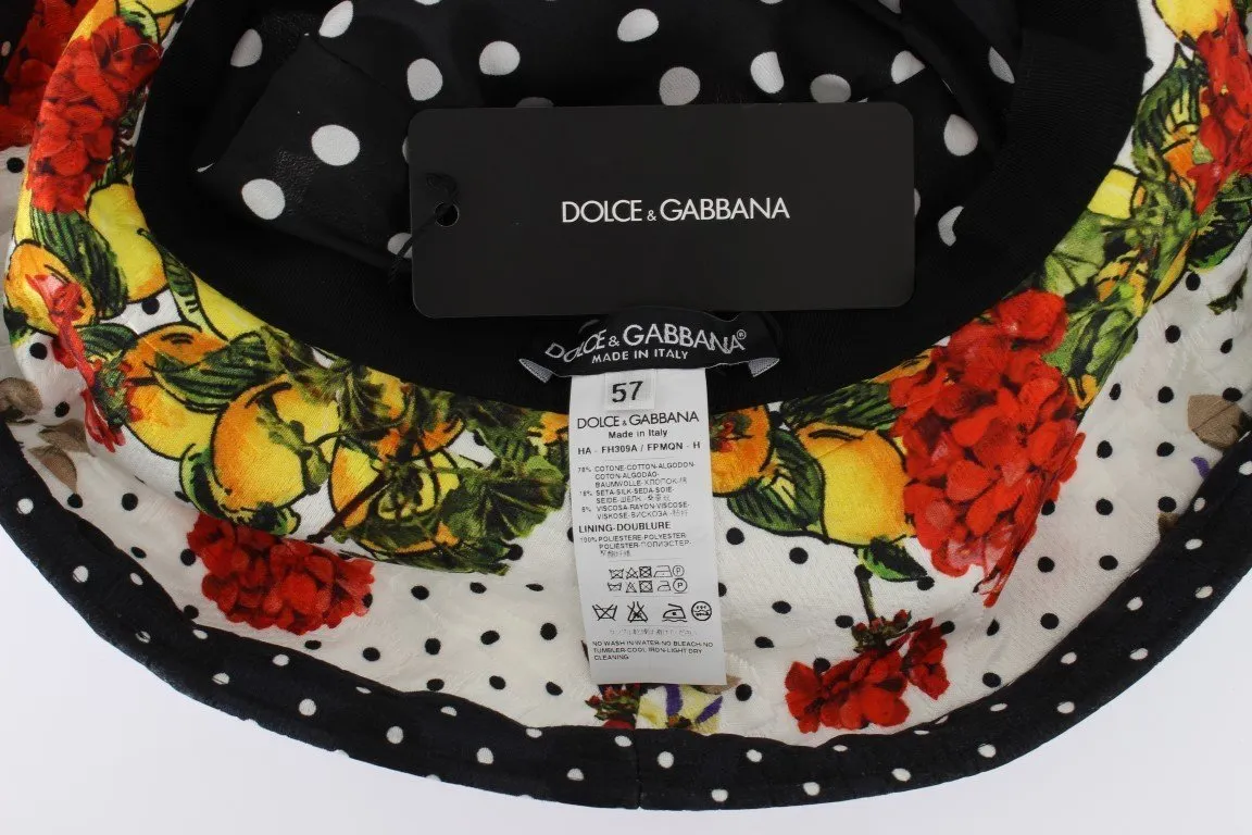 Carretto Print Wide Brim Bucket Hat