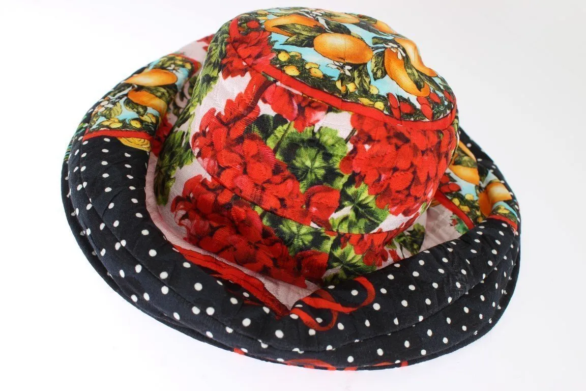 Carretto Print Wide Brim Bucket Hat