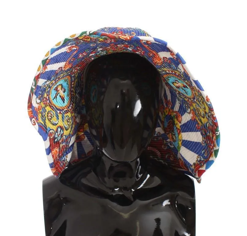 Carretto Print Wide Brim Bucket Hat
