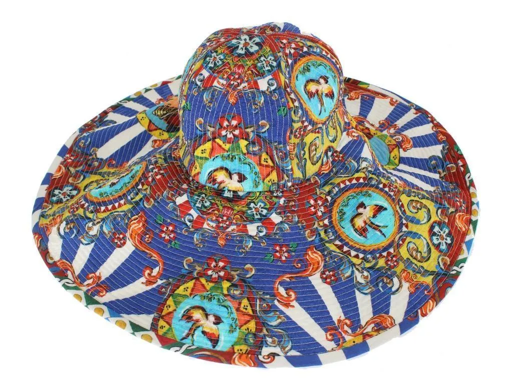 Carretto Print Wide Brim Bucket Hat