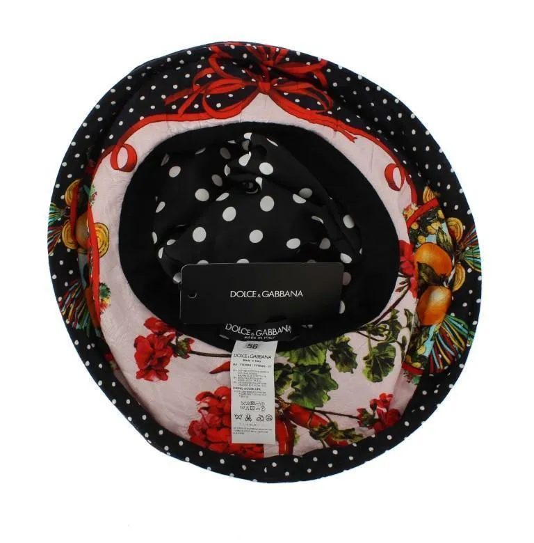 Carretto Print Wide Brim Bucket Hat