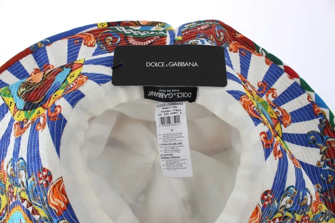 Carretto Print Wide Brim Bucket Hat