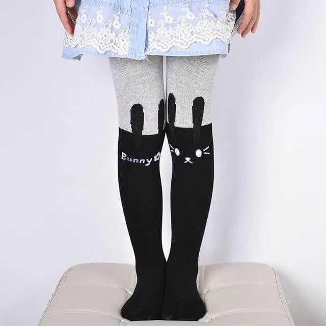 Cartoon Cat Cotton Pantyhose - Cute Printed Tights