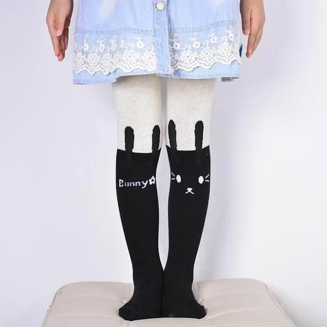 Cartoon Cat Cotton Pantyhose - Cute Printed Tights