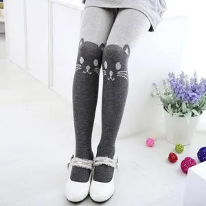 Cartoon Cat Cotton Pantyhose - Cute Printed Tights