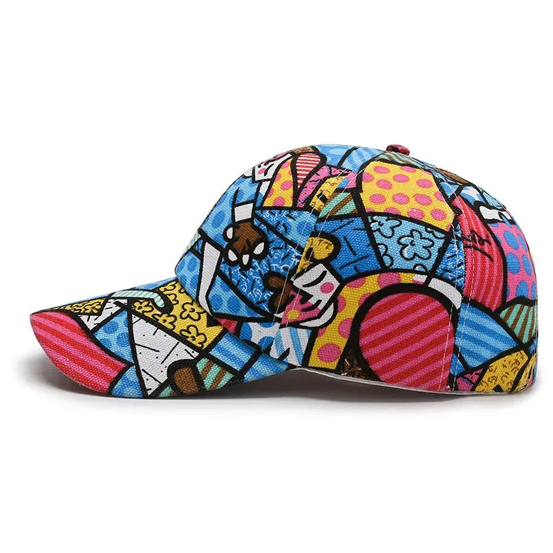 Cartoon Print Baseball Cap - Unisex Lip Floral Visors Snapback Hat for Women and Men, Four Seasons Wear