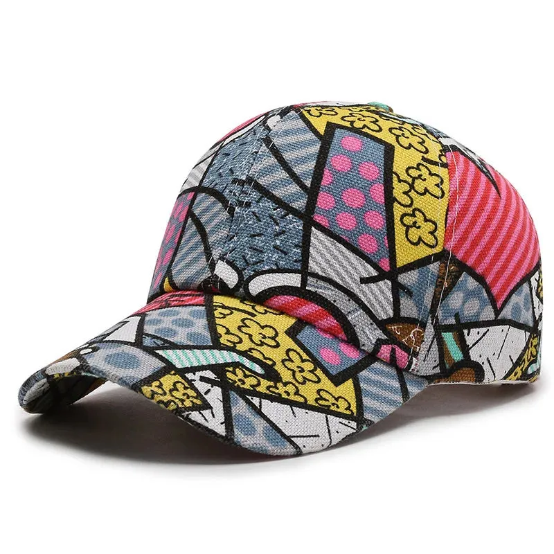 Cartoon Print Baseball Cap - Unisex Lip Floral Visors Snapback Hat for Women and Men, Four Seasons Wear