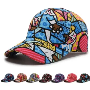 Cartoon Print Baseball Cap - Unisex Lip Floral Visors Snapback Hat for Women and Men, Four Seasons Wear