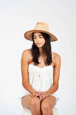 Chantilly Straw Fedora Hat - BURNT TWO-TONE