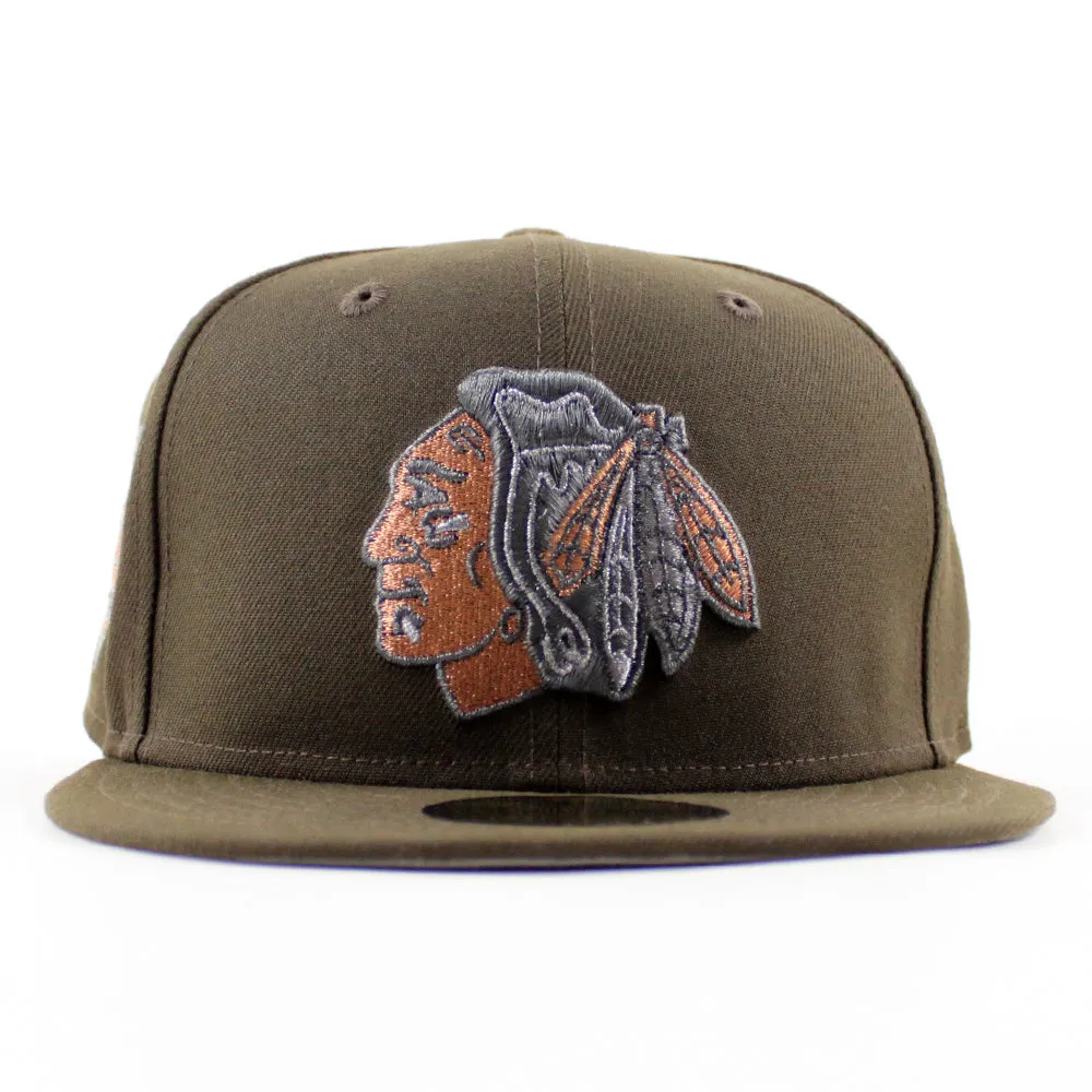 Chicago Blackhawks Winter Classic New Era 59Fifty Fitted Hat (Walnut Gray Under brim)