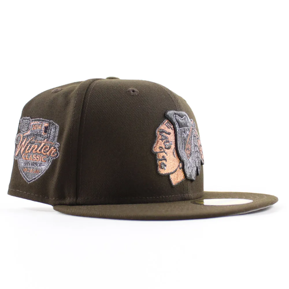 Chicago Blackhawks Winter Classic New Era 59Fifty Fitted Hat (Walnut Gray Under brim)