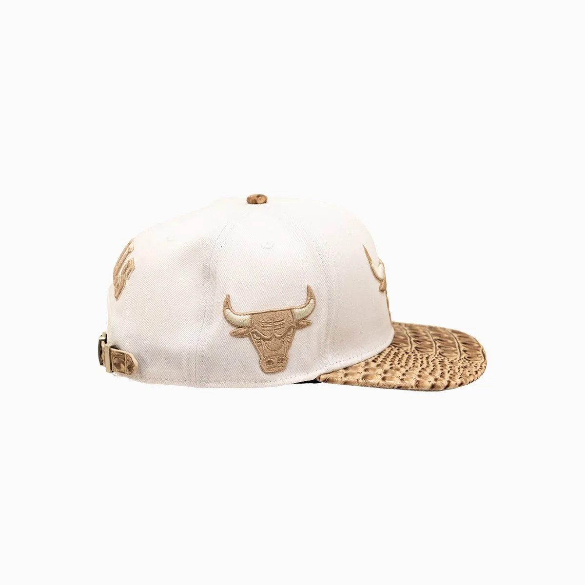 Chicago Bulls NBA Leather Visor Wool Flat Snapback Hat