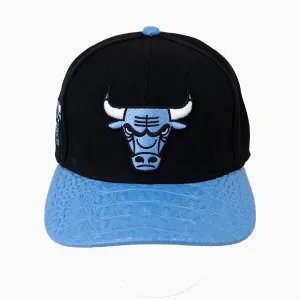 Chicago Bulls NBA Leather Visor Wool Snapback Hat