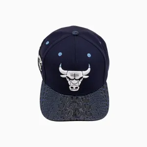 Chicago Bulls NBA With Leather Visor Wool Flat Brim Snapback Hat