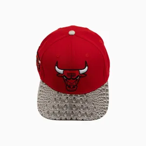 Chicago Bulls NBA With Leather Visor Wool Flat Brim Snapback Hat
