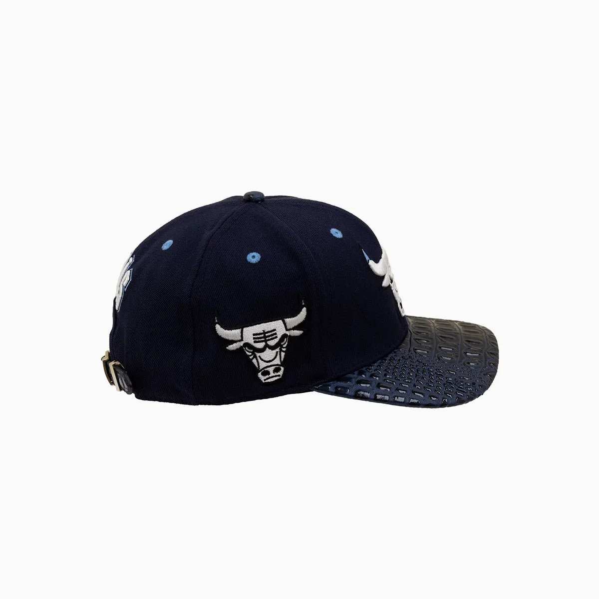 Chicago Bulls NBA With Leather Visor Wool Flat Brim Snapback Hat