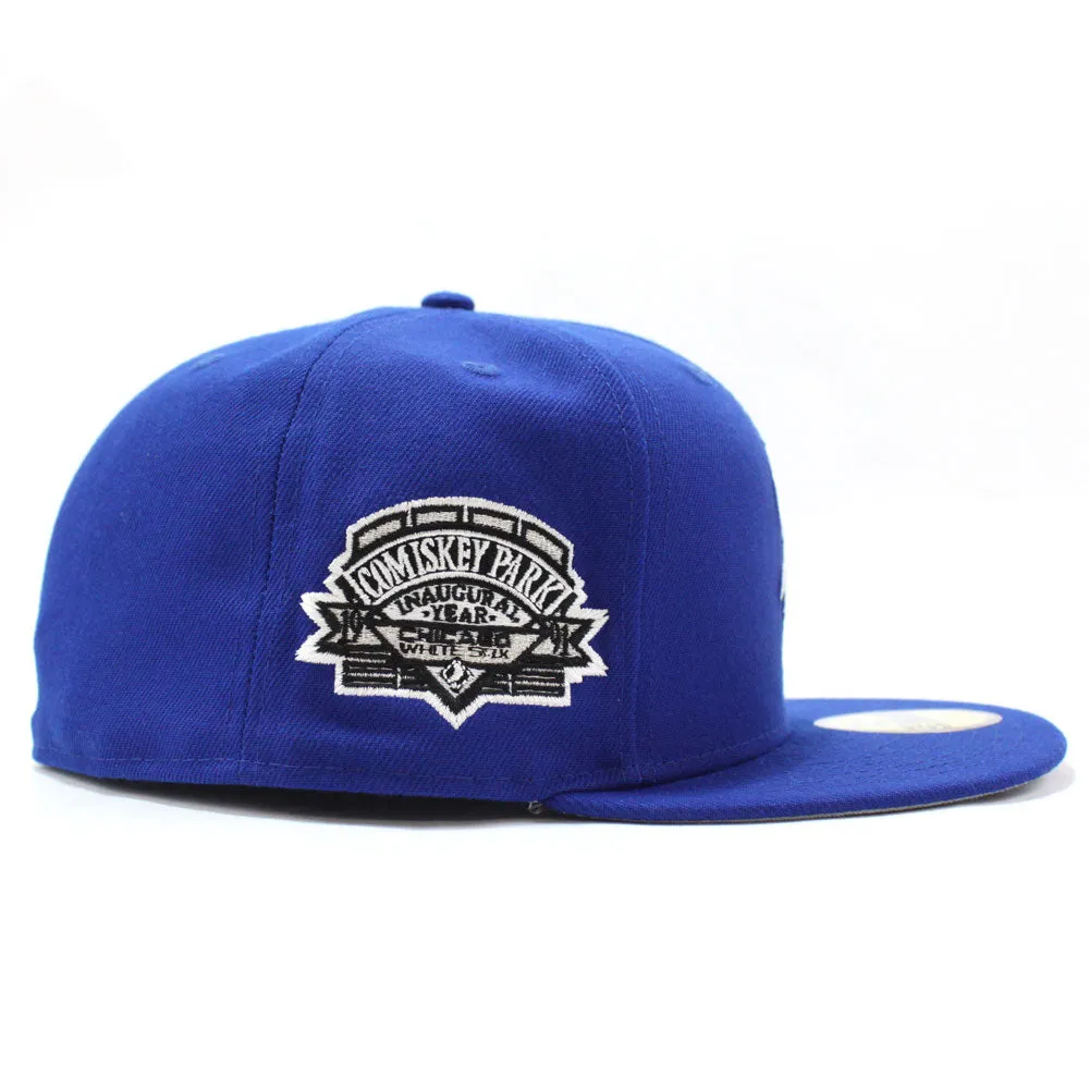 Chicago White Sox 1991 Comiskey Park New Era Fitted 59Fifty Hat (Royal Blue Gray Under Brim)