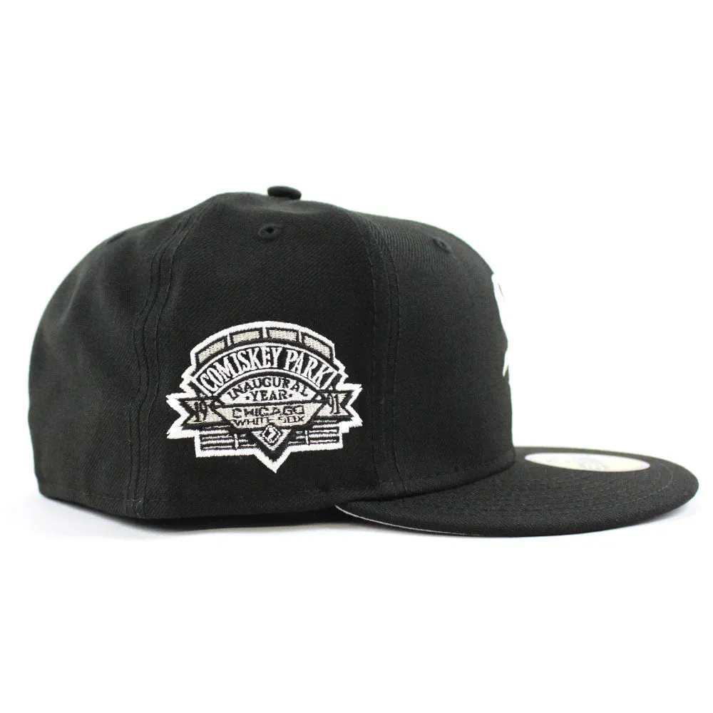 Chicago White Sox COMISKEY PARK New Era 59Fifty Fitted Hat (Black Grey Under Brim)