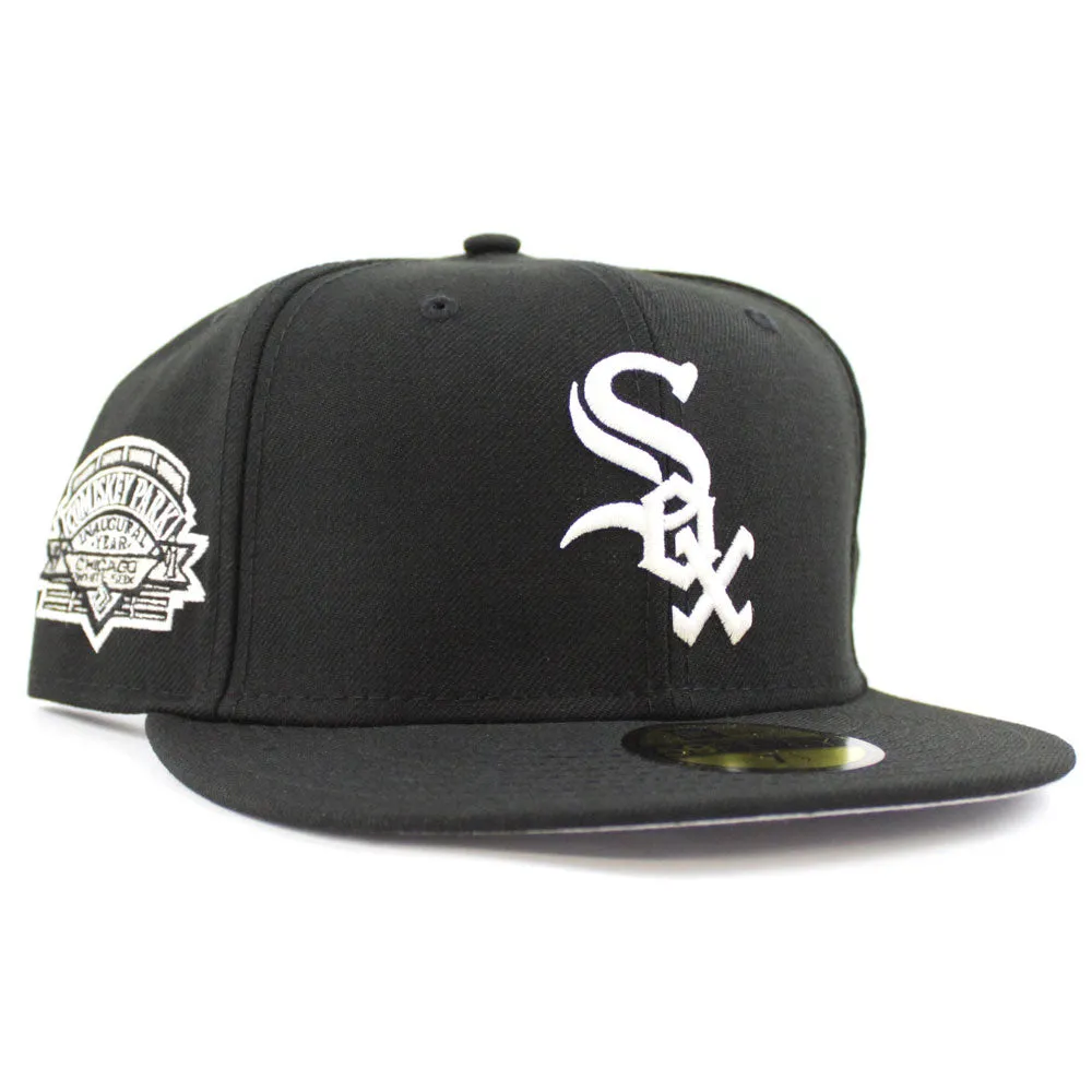 Chicago White Sox COMISKEY PARK New Era 59Fifty Fitted Hat (Black Grey Under Brim)
