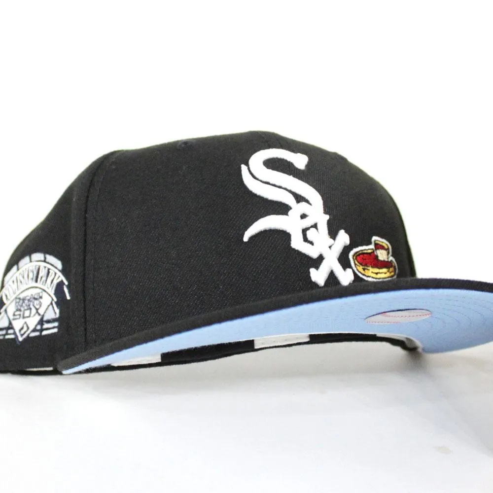 Chicago White Sox Deep Dish Comiskey Park New Era 59Fifty Fitted Hat (Black Sky Blue Under Brim)
