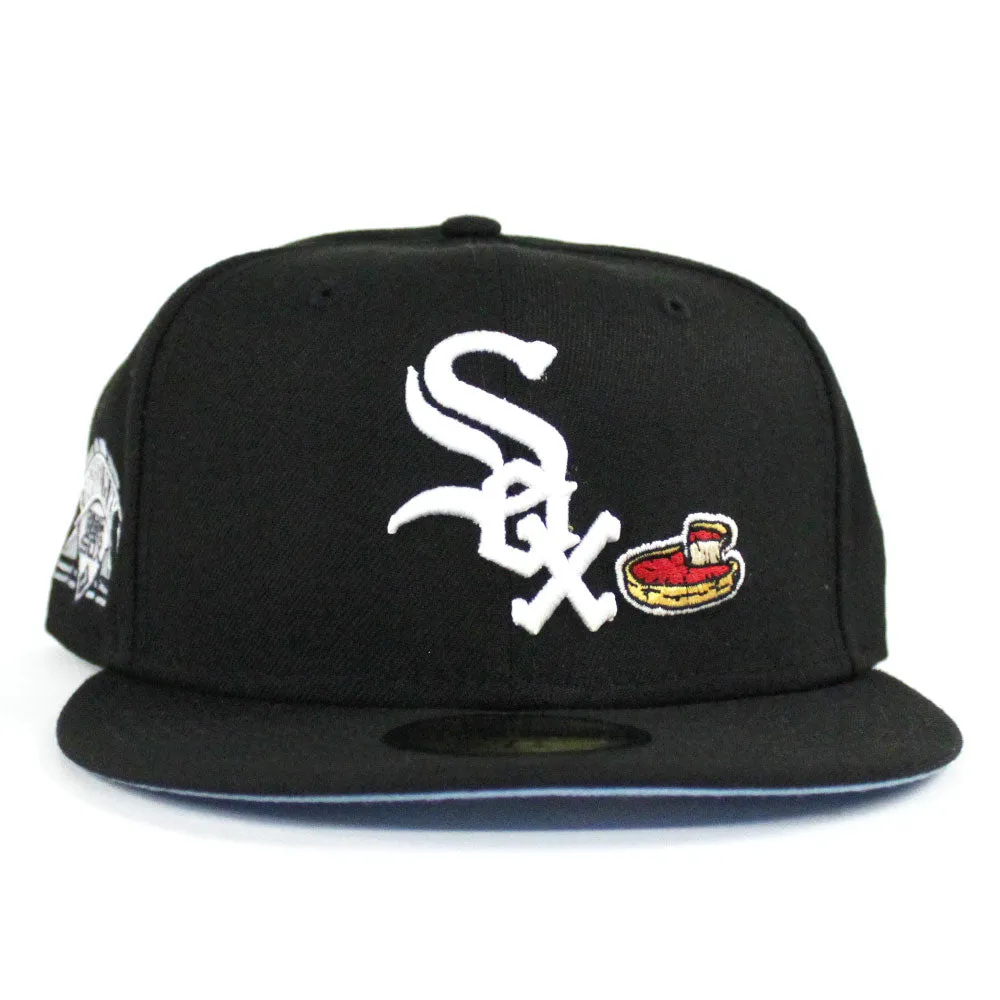 Chicago White Sox Deep Dish Comiskey Park New Era 59Fifty Fitted Hat (Black Sky Blue Under Brim)