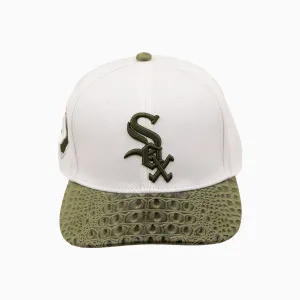 Chicago White Sox MLB Leather Visor Wool Snapback Hat