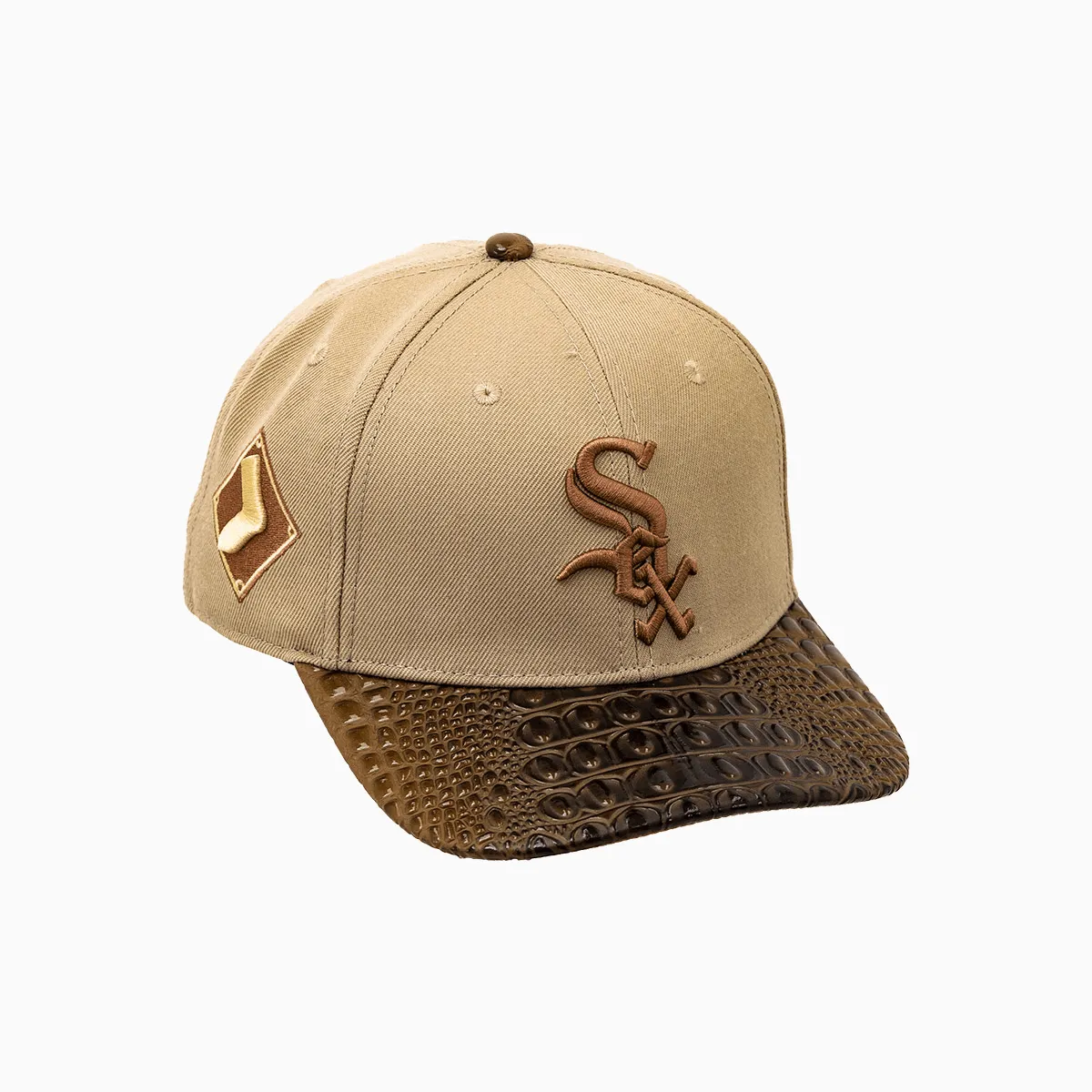 Chicago White Sox MLB Leather Visor Wool Snapback Hat