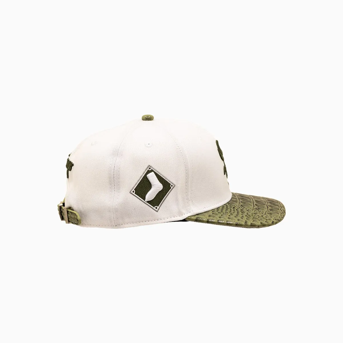 Chicago White Sox MLB Leather Visor Wool Snapback Hat