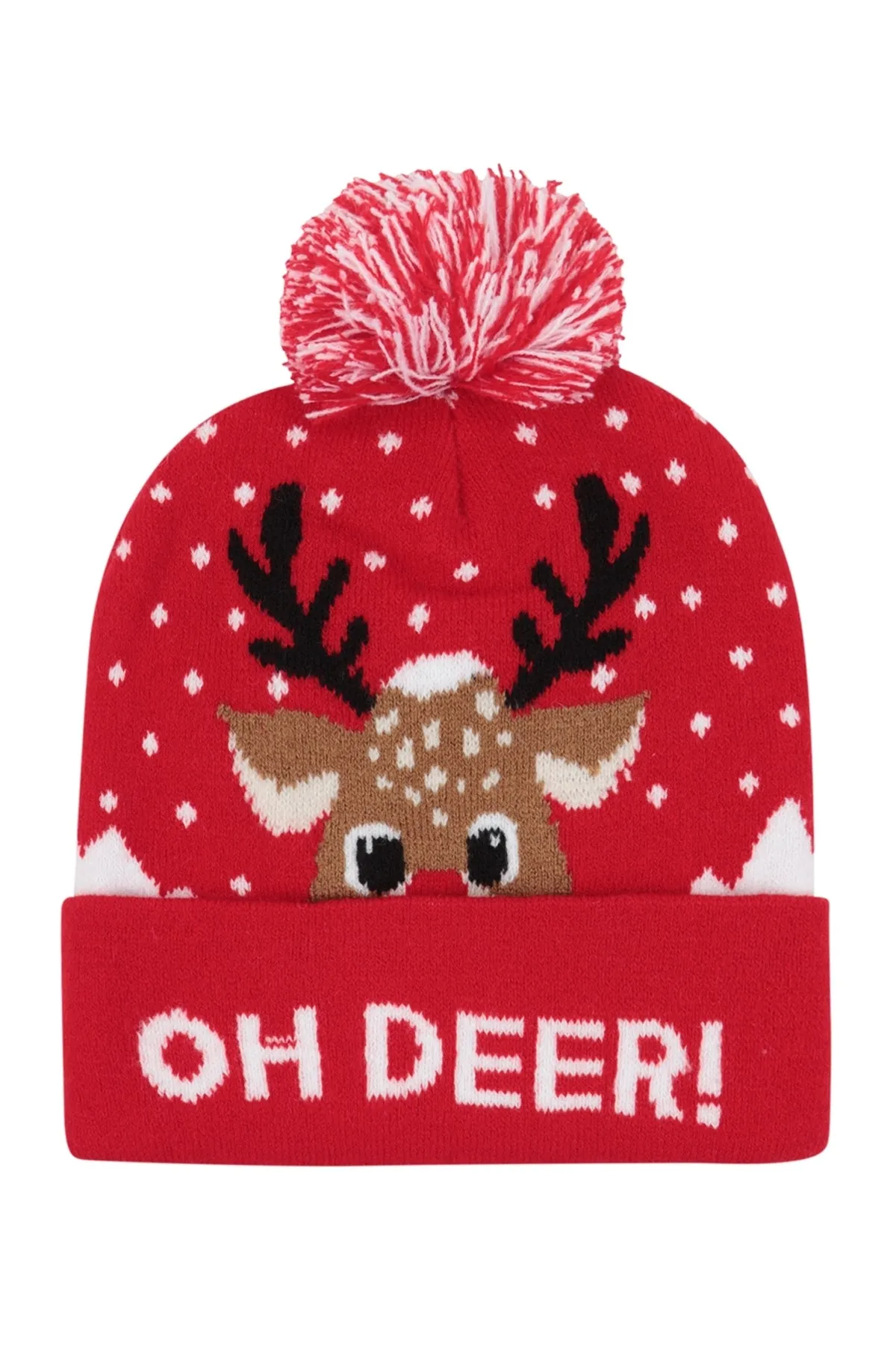 CHRISTMAS HOLIDAY DESIGN POMPOM BEANIE