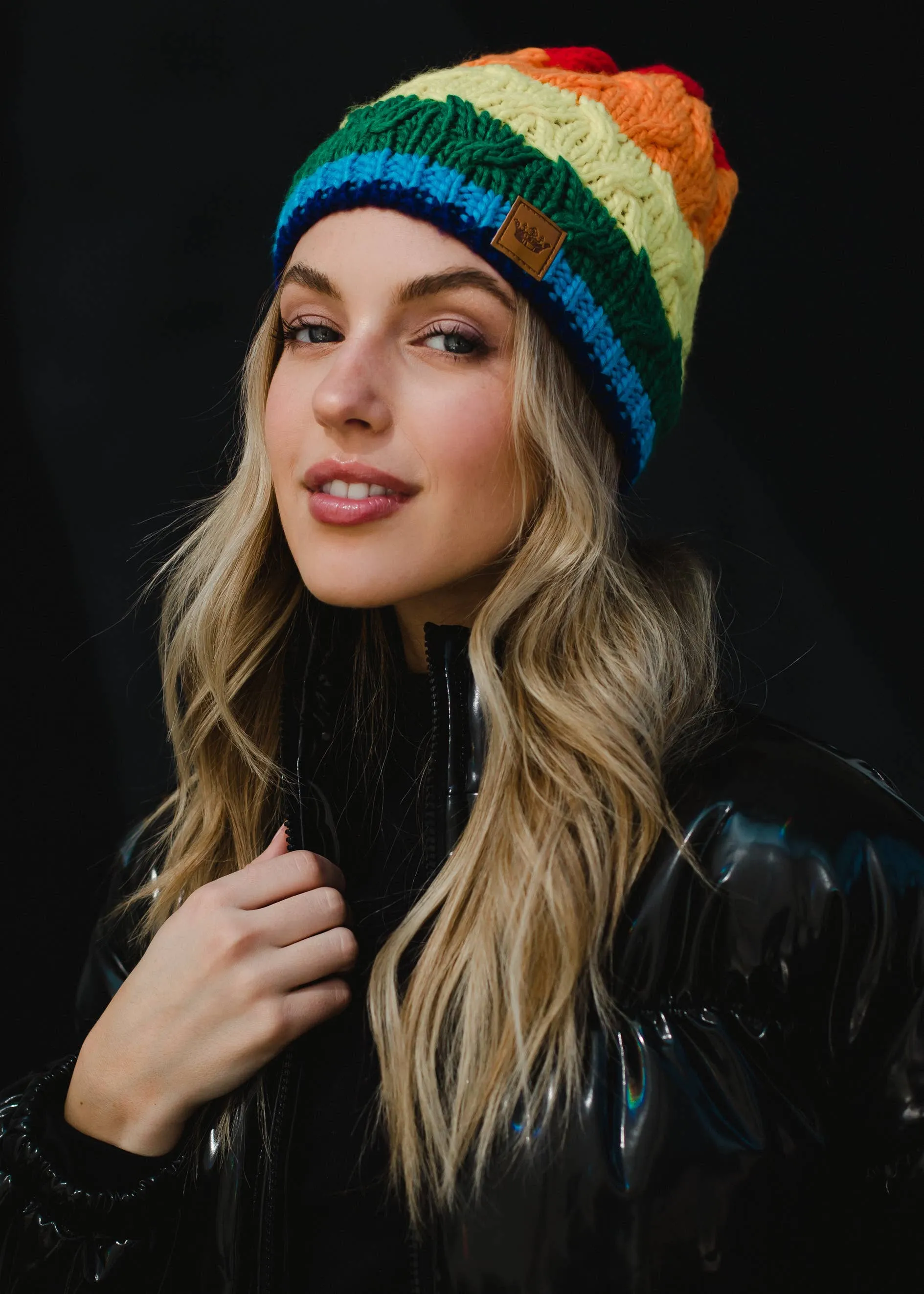 ***Classic Rainbow Stripe Beanie