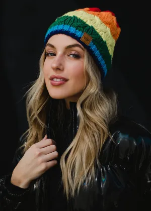 ***Classic Rainbow Stripe Beanie