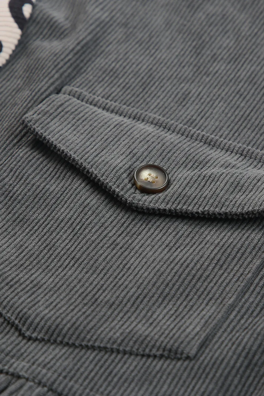 Colorblock Corduroy Shirt Jacket