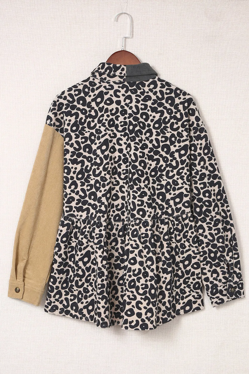 Colorblock Corduroy Shirt Jacket